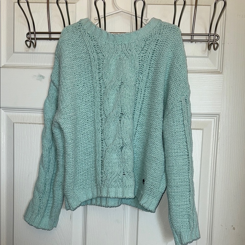 Very Cute Justice, Girls Size 7/8 Cable Knit Sweater - Mint Green